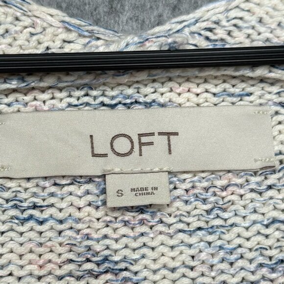 Loft Women's Multicolored V-Neck Pullover Cotton Blend Sweater- Sz S‎ - Picture 5 of 6